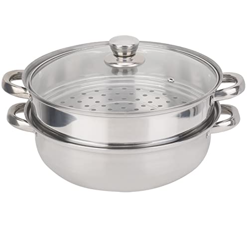 Stainless Steel Cookware 27cm/11in 2 Layer Steamer Pot Cooker Double Boiler Soup Steaming Pot von Miskall