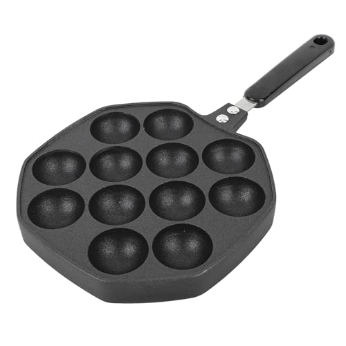 Takoyaki Pan 12 Aluminum Nonstick Grill Cooking Plate for Octopus Balls Pancake Skillet Lightweight Durable Uniform Heating [Family Fun Cooking] von Miskall