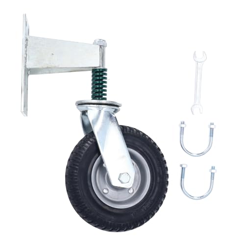 Tor rad, 8 Zoll 600lb Tragfähigkeit Hoch kohlenstoffs tahl und Gummi Tor Rad-Caster für hölzernes Tor und Zaun (Grau) von Miskall