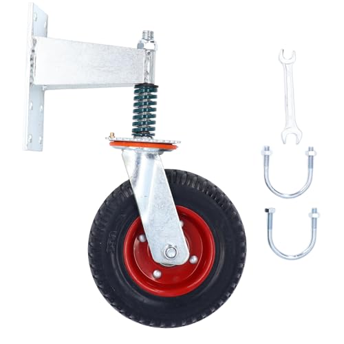 Tor rad, 8 Zoll 600lb Tragfähigkeit Hoch kohlenstoffs tahl und Gummi Tor Rad-Caster für hölzernes Tor und Zaun (Rot) von Miskall