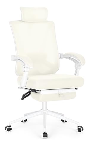 Misolant Ergonomischer Bürostuhl mit Fußstütze, ergonomischer Schreibtischstuhl mit verstellbarer 2D-Lendenwirbelstütze, Computerstühle mit hoher Rückenlehne und verstellbarer Kopfstütze, Beige Misolant Ergonomischer Bürostuhl mit Fußstütze, ergonomischer Schreibtischstuhl mit verstellbarer 2D-Lendenwirbelstütze, Computerstühle mit hoher Rückenlehne und verstellbarer Kopfstütze, Beige von Misolant