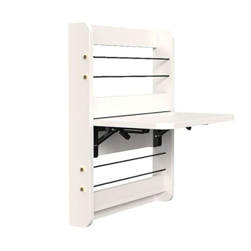 An der Wand befestigter Klapptisch Multifunktionaler Schreibarbeitsplatz-Tisch mit Aufbewahrungsregalen, der Wandtisch für Kinder 6R faltet,C- large von Misorat