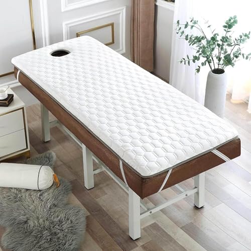 Hochdichte Memory-Schaumstoff-Wimpernmatte, Physiotherapie-Matratze, rutschfeste Spa-Matratze mit Gummiband, 5/6cm, verdicktes Bandloch,White -70 * 185 * 6cm Hochdichte Memory-Schaumstoff-Wimpernmatte, Physiotherapie-Matratze, rutschfeste Spa-Matratze mit Gummiband, 5/6cm, verdicktes Bandloch,White -70 * 185 * 6cm von Misorat