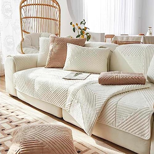 Misorat Couch überzug Sofa 1 2 3 Sofaschutz Sofaschoner Samt,Sofabezug Antirutsch Kratzschutz Hund Katze Überwurf Hundedecke Ecksofa Sofa Schutzdecke Schonbezug Sofa Abdeckung, white-70x150cm von Misorat