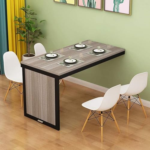 Misorat Hängender schwebender Wandtisch,Massivholz Computer Schreibtisch,Wandelbare Bar Tische,Multifunktions Küche Esstisch,für Werkbank,Studie Schreibtisch,mit Zubehör,Black-80x40x75cm von Misorat
