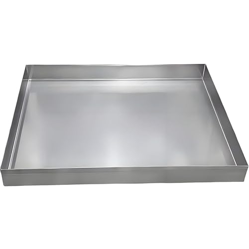 Misorat Tragbare Auffangwanne für Klimaanlagen, Wasserauffang und Ablaufwanne aus Edelstahl für Innen-Und Außengeräte, Waschmaschinenwanne,80x80x4cm von Misorat