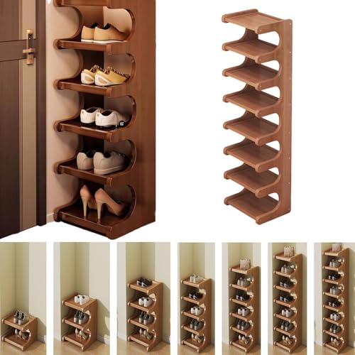 Schuhregal, Eckschuhregal im Wohnheim, mehrschichtiges Lagerregal, Eingangstür, multifunktionaler Schuhschrank Wohnzimmer Schuhhalter, Schlafzimmer Schuhhalter,8 layer Schuhregal, Eckschuhregal im Wohnheim, mehrschichtiges Lagerregal, Eingangstür, multifunktionaler Schuhschrank Wohnzimmer Schuhhalter, Schlafzimmer Schuhhalter,8 layer von Misorat