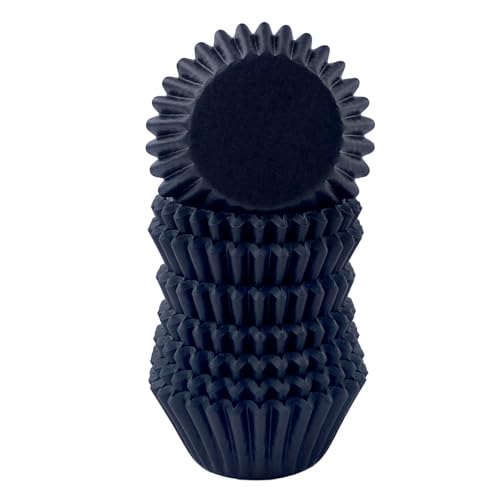 Miss Bakery's House® Mini-Muffinförmchen Standard - Ø 32 mm x 20 mm - Schwarz - 200 Stück - Papier-Backförmchen - für kleine Cupcakes, Muffins, Pralinen von Miss Bakery's House