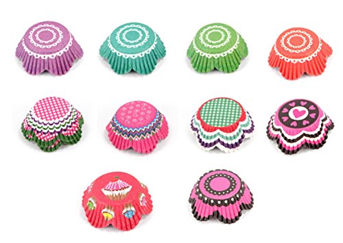 Miss Bakery's House® Papierbackförmchen - Blume - 250 Stück - Ø 5 cm x 3 cm - backfest - für Muffins und Cupcakes - zum Mitbacken im Ofen - Blumenform von Miss Bakery's House