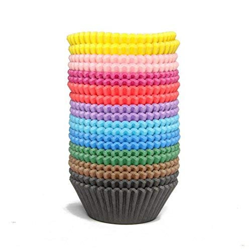 Miss Bakery's House® Papierbackförmchen - Standard - Bunt - 250 Stück - Ø 5 cm x 3 cm - backfest - für Muffins und Cupcakes - Form zum Mitbacken im Ofen von Miss Bakery's House