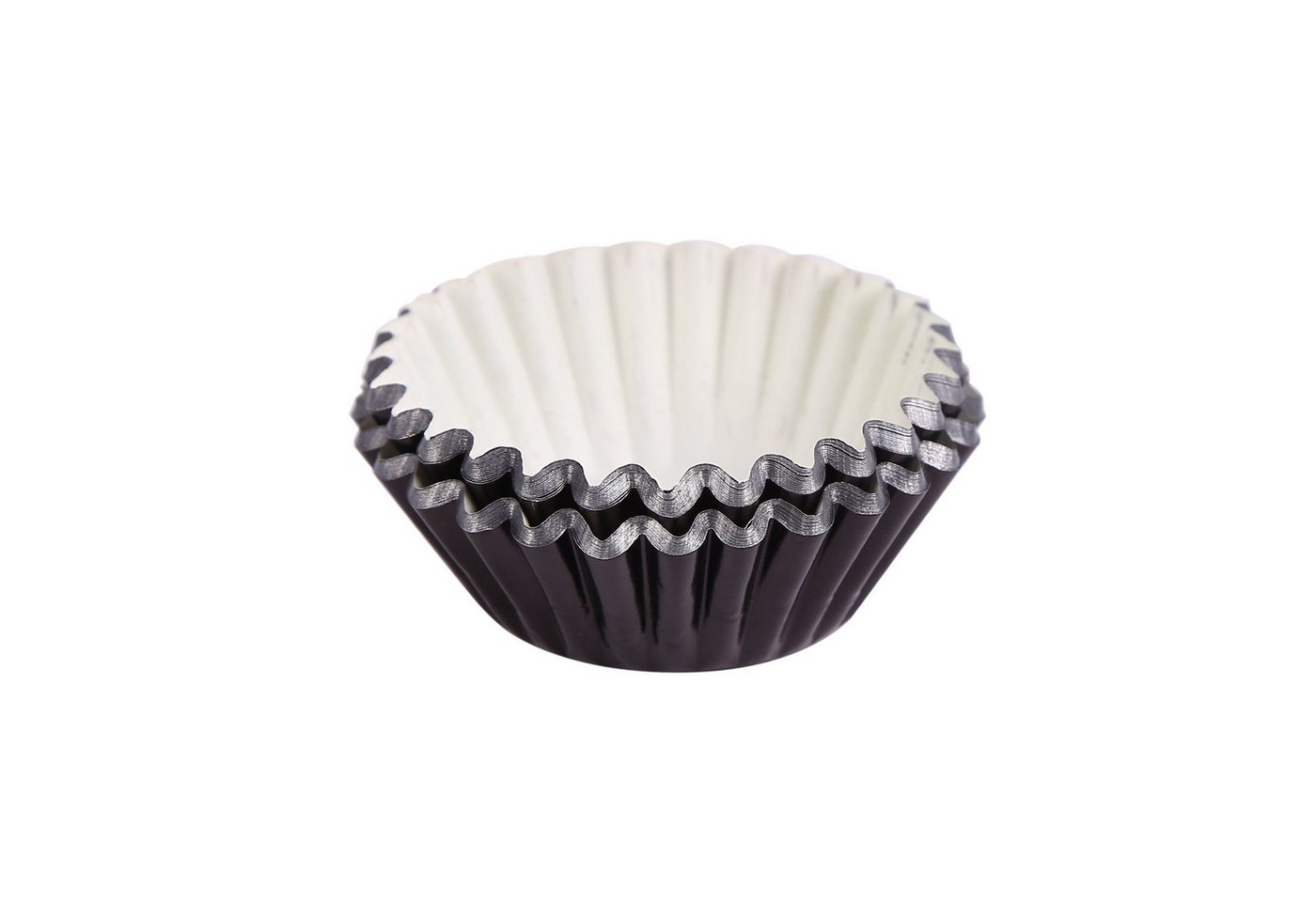 Miss Bakery's House Muffinform Mini Muffinförmchen folienbeschichtet, (Schwarz 120-tlg), kleine Metallic-Papierbackförmchen für Mini-Cupcakes und Minimuffins von Miss Bakery's House