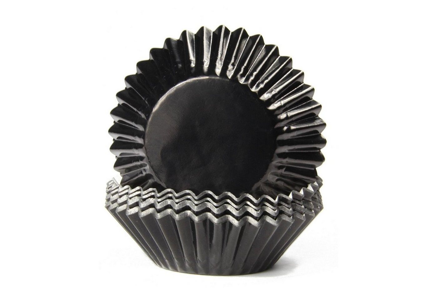 Miss Bakery's House Muffinform Papierbackförmchen Folie - Ø 50 mm x 30 mm, (Schwarz 50-tlg), Standardgröße rund, backofenfest von Miss Bakery's House