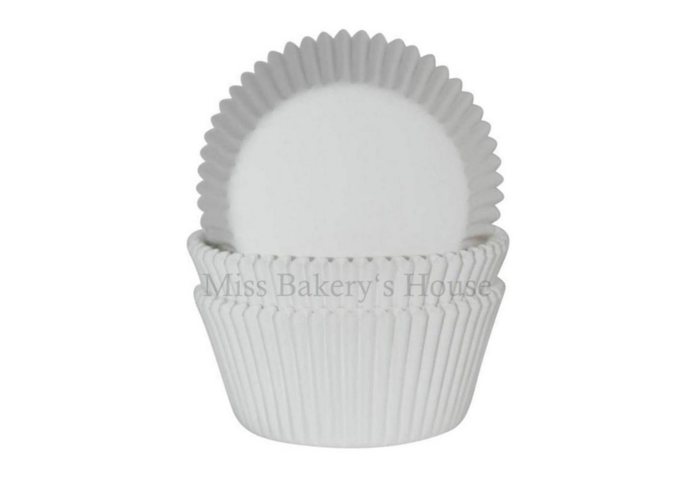 Miss Bakery's House Muffinform Papierbackförmchen - Ø 50 mm x 30 mm, (Weiß 75-tlg), Standardgröße, backofenfest von Miss Bakery's House