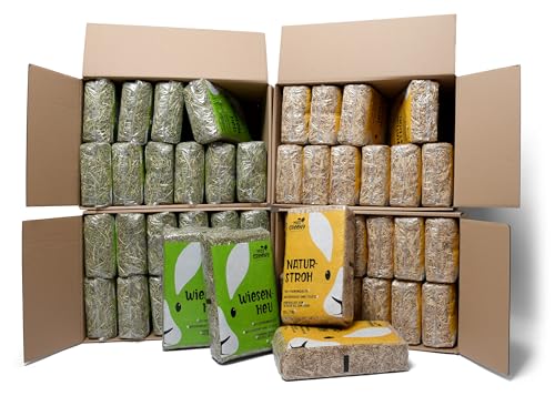 Miss Greeny - 24kg Wiesenheu und 24kg Natur-Stroh - in Handlichen 1kg Beuteln von Miss Greeny