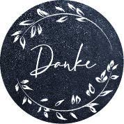 40 Sticker Aufkleber Danke schwarz weiß Tafel-Optik mit Ranke Zubehör Gastgeschenke Hochzeit Hochzeitsmarmelade Selbstgemachtes Geburtstag Taufe Konfirmation & Kommunion Tisch-Deko von Miss Lovely