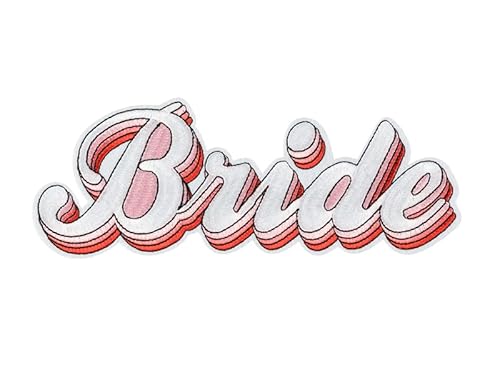 Bügel-Bild BRIDE DIY Schriftzug zum Aufbügeln für die BRAUT in weiß & rosa für Junggesellinnen-Abschied JGA-Party Frau-en Accessoires Hochzeit Hochzeit-s-Dekoration Hen Party-Zubehör Deko Braut von Miss Lovely