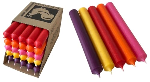 Kerzenfarm Hahn Stabkerzen Bunt Kerzenset 25 Stück - Premium Qualität Made in Germany - 22mm Durchmesser, 18cm Länge bunte Kerzen durchgefärbt - Stabkerzen pastellfarben - Tafelkerzen Set 7 Kerzenfarm Hahn Stabkerzen Bunt Kerzenset 25 Stück - Premium Qualität Made in Germany - 22mm Durchmesser, 18cm Länge bunte Kerzen durchgefärbt - Stabkerzen pastellfarben - Tafelkerzen Set 7 von Miss Lovely
