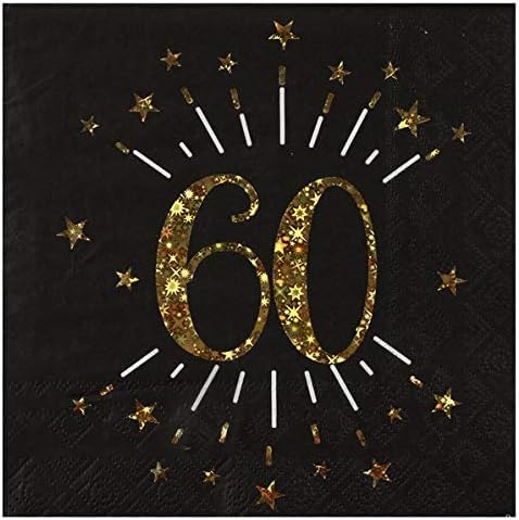 Miss Lovely Geburtstags-Servietten 60 zum 60. Geburtstag in schwarz & metallic-Gold mit Sternen Party Geburtstags-Deko Geburtstags-Feier Tisch-Dekoration runder Geburtstag Mann & Frau 10 Servietten Miss Lovely Geburtstags-Servietten 60 zum 60. Geburtstag in schwarz & metallic-Gold mit Sternen Party Geburtstags-Deko Geburtstags-Feier Tisch-Dekoration runder Geburtstag Mann & Frau 10 Servietten von Miss Lovely