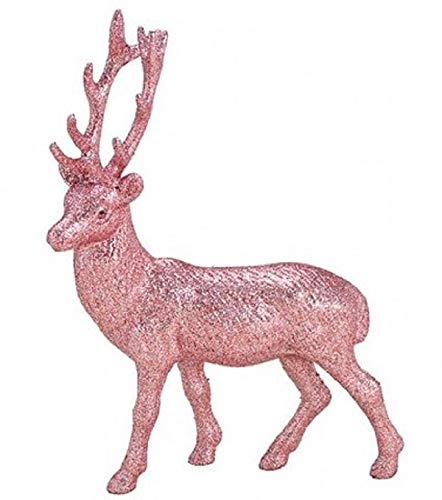 Miss Lovely Große Deko-Figur/Weihnachts-Aufsteller Hirsch in rosa Glitzer/Wohnungs-Dekoration Weihnachten Weihnachts-Deko Weihnachtsschmuck Advent Winter-Dekoration Geschenk-Idee von Miss Lovely