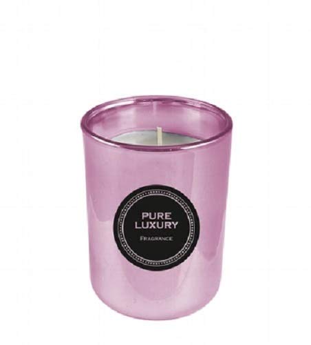 Miss Lovely Pure Luxury große Duft-Kerze Rosen-Blüte im rosa Glas Ø 8cm H10cm - Wohnungs-Deko Raumduft edle Wellness Kerze aus Paraffin - Brenndauer ca. 40 Stunden von Miss Lovely