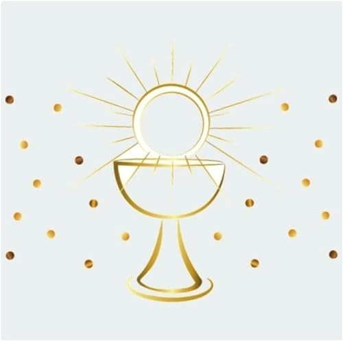 Servietten Kommunion & Konfirmation Kelch & Sonne Konfetti weiß & gold christliche Symbole für Firmung Taufe & kirchliche Feste 40 Servietten von Miss Lovely