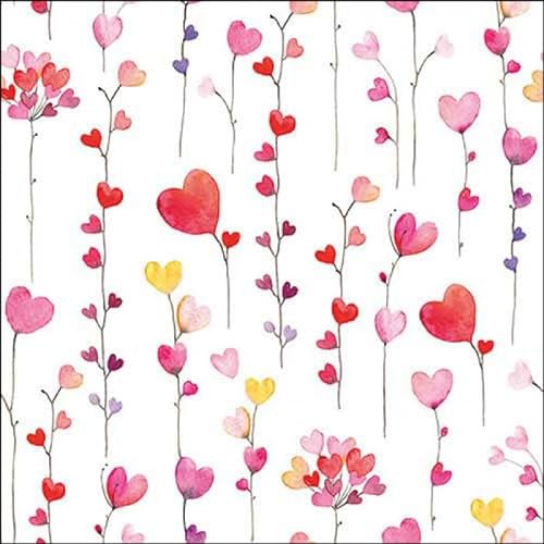 Servietten mit Herzen HEARTS ALL OVER mit Herzen in rot, rosa & pink Tisch-Dekoration Valentinstag Hochzeit Hochzeits-Deko Liebe Tisch-Dekoration 40 Servietten von Miss Lovely