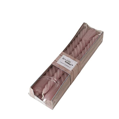 Spiralkerzen Rosa – 6er Set – Höhe 20 cm, Ø 2 cm – ca. 4 Std. Brenndauer – Gedrehte Stabkerzen – Romantische Kerzen für Hochzeit, Geburtstag, Taufe & Tischdeko von Miss Lovely
