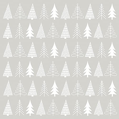 Weihnachts-Servietten Cocktailgröße moderne Tannenbäume taupe beige & weiß Christmas - Weihnachts-Deko Tisch-Dekoration Weihnachten Advent Weihnachts-Feier Winter X-Mas Weihnachtsbaum 40 Servietten von Miss Lovely