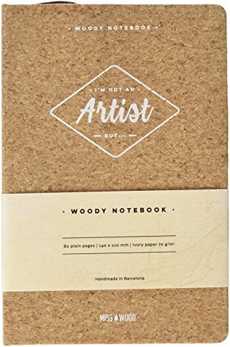 Miss Wood Epic Ideas Notizbuch, Korken und Papier, 14 x 3 x 14 cm 14 x 2 x 14 cm gelb von Miss Wood