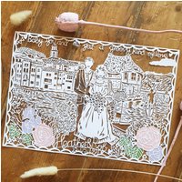 Jubiläumspapier Scherenschnitt, Handgezeichnet Und Handgeschnitten Jubiläumspapierschnitt, Jubiläumsgeschenk Jubiläumspapier Scherenschnitt, Handgezeichnet Und Handgeschnitten Jubiläumspapierschnitt, Jubiläumsgeschenk von MissBespokePapercuts