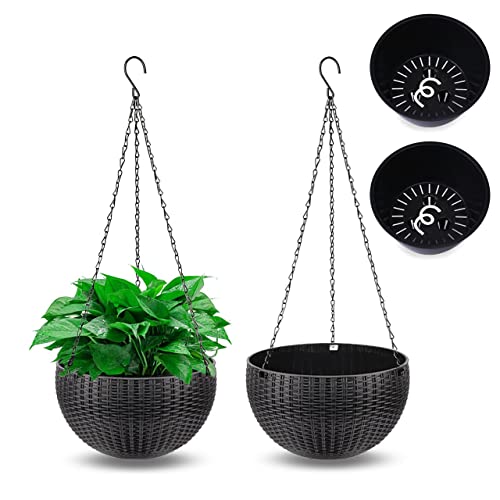 MissFox 2 Stück Blumentopf Hängend, Selbstbewässerung Blumenampel für Außen & Innen, Ø 26cm Hängende Blumentöpfe mit Rostfrei Ketten, Hängeblumentöpfe Plastik, Hängetopf für Pflanzen mit Ablaufloch MissFox 2 Stück Blumentopf Hängend, Selbstbewässerung Blumenampel für Außen & Innen, Ø 26cm Hängende Blumentöpfe mit Rostfrei Ketten, Hängeblumentöpfe Plastik, Hängetopf für Pflanzen mit Ablaufloch von MissFox