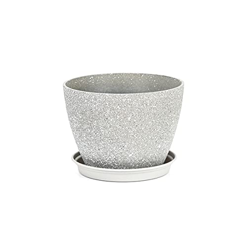 MissFox Blumentöpfe 8 inch Blumentopf mit Untersetzer, Runde Pflanzkübel Set aus Kunststoff, Übertopf 20 cm Durchmesser Flower Pot für Innen & Draussen, Pflanztopf für Home Balkon Garten von MissFox