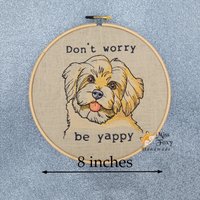 Don't Worry Be Yappy Dog Lustiger Spruch Mem Geschenk Decor 20 cm Stickrahmen | Wandbehang Kunst Wohndekor Homewarming Stickerei Don't Worry Be Yappy Dog Lustiger Spruch Mem Geschenk Decor 20 cm Stickrahmen | Wandbehang Kunst Wohndekor Homewarming Stickerei von MissFoxyHandmade