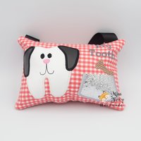 Niedliches Doggie Dog Lost Tooth Fairy Kissen | Personalisierte Zahntasche Verlorener Zahn Türschild Zahnfee Plüsch Tasche von MissFoxyHandmade