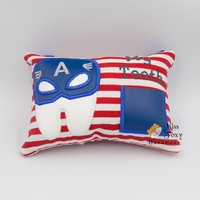 Superheld Captain Usa My Lost Tooth Fairy Kissen | Personalisierte Tasche Verlorener Zahn Türschild Zahnfee Plüsch von MissFoxyHandmade