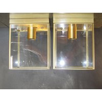 Paar Aus Messing Und Glas Cube Deckenleuchte Leuchten-Unterputz von MissMaudVintage