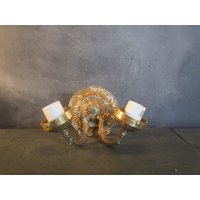 Vintage Messingguss Wandleuchte Leuchte Wandleuchte-Doppelarm von MissMaudVintage