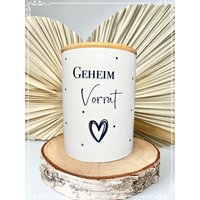 Keramikdose Keksdose Bambusdeckel Personalisierbar Geschenkidee Frau Geburtstag Hochzeit Geschenk Gefäß Dose Keramik Name von MissNadeloehr