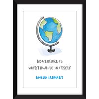 Amelia Earhart - Adventure Is Worthwhile in Itself Zitat Ungerahmter Druck von MissPicklePrints