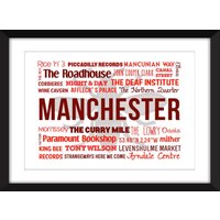 Manchester Typografie Druck - Ungerahmter von MissPicklePrints