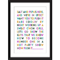 Push It Lyrics - Ungerahmt Salt N Pepa Print von MissPicklePrints
