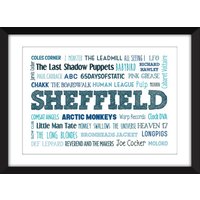 The Sound Of Sheffield - Ungerahmter Typographie-Druck von MissPicklePrints