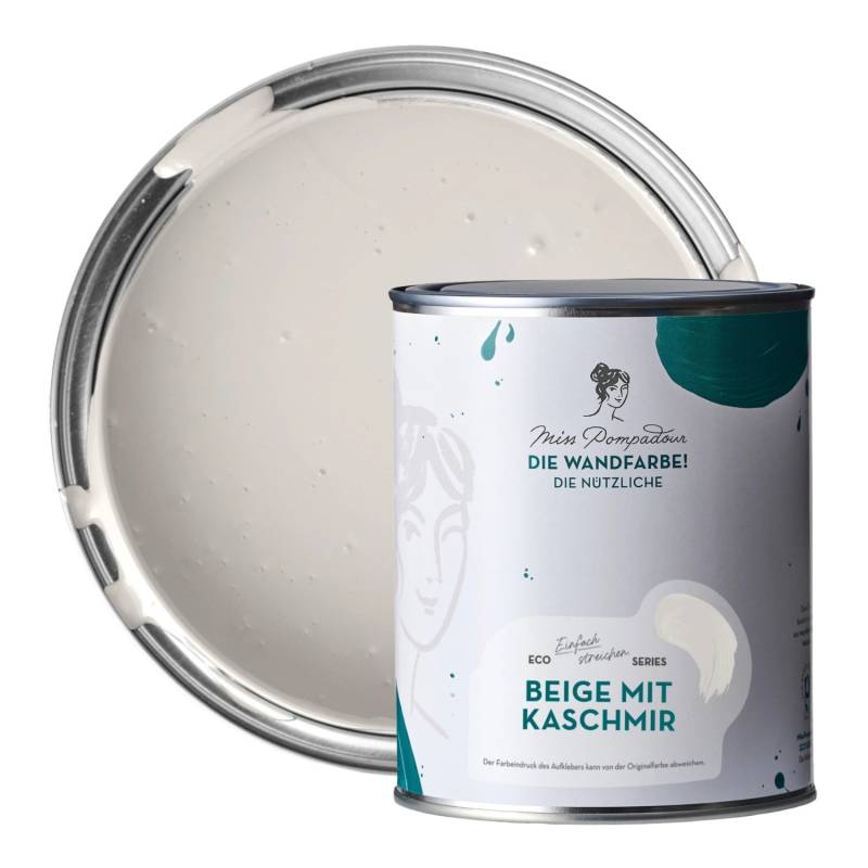 MissPompadour Abwaschbare Wandfarbe Beige mit Kaschmir 1L Hochdeckend Scheuerbeständig von MissPompadour