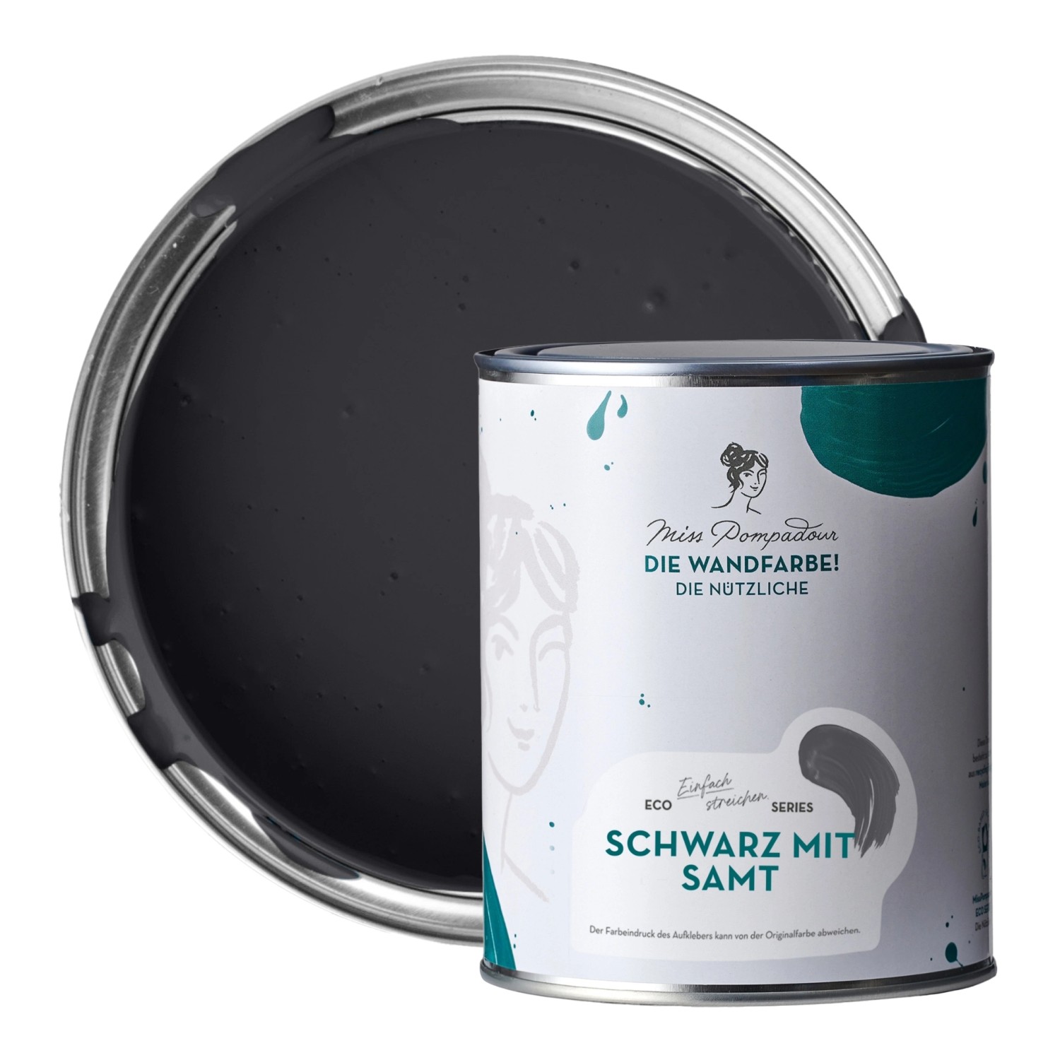 MissPompadour Abwaschbare Wandfarbe Schwarz mit Samt 1L Hochdeckend Scheuerbeständig MissPompadour Abwaschbare Wandfarbe Schwarz mit Samt 1L Hochdeckend Scheuerbeständig von MissPompadour