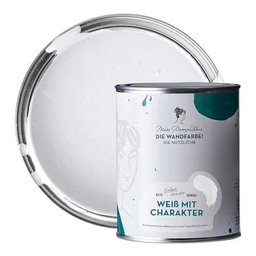 MissPompadour abwaschbare Wandfarbe Weiß mit Charakter 1L - hohe Deckkraft & Ergiebigkeit - matte, scheuerbeständige Innenfarbe - geruchsarm, wasserbasiert, atmungsaktiv - Die Nützliche MissPompadour abwaschbare Wandfarbe Weiß mit Charakter 1L - hohe Deckkraft & Ergiebigkeit - matte, scheuerbeständige Innenfarbe - geruchsarm, wasserbasiert, atmungsaktiv - Die Nützliche von MissPompadour