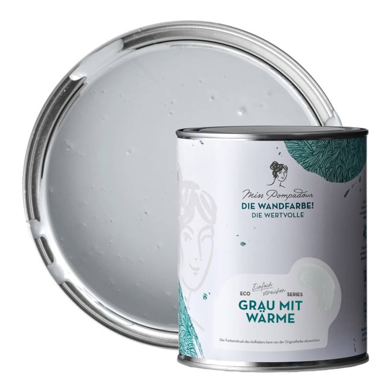 MissPompadour Extramatte Wandfarbe Grau mit Wärme 1L Hochdeckend Spritzfrei von MissPompadour