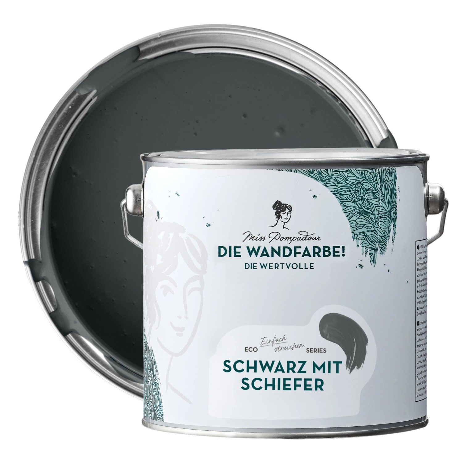 MissPompadour Extramatte Wandfarbe Schwarz mit Schiefer 2,5L Hochdeckend Spritzfrei MissPompadour Extramatte Wandfarbe Schwarz mit Schiefer 2,5L Hochdeckend Spritzfrei von MissPompadour