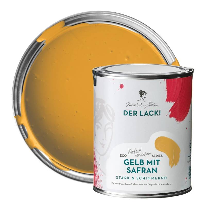 MissPompadour Holzfarbe Gelb mit Safran 1L Seidenmatte Möbelfarbe Innen & Außen von MissPompadour