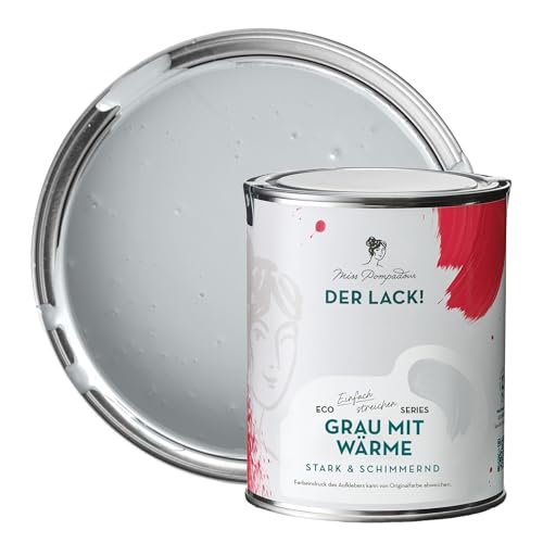 MissPompadour seidenmatte Holzfarbe Innen & Außen 1L Grau mit Wärme, Möbelfarbe ohne Schleifen - Farbe für Holz, Metall, Kunststoff - Holzlack, Möbellack schnelltrocknend mit hoher Deckkraft von MissPompadour