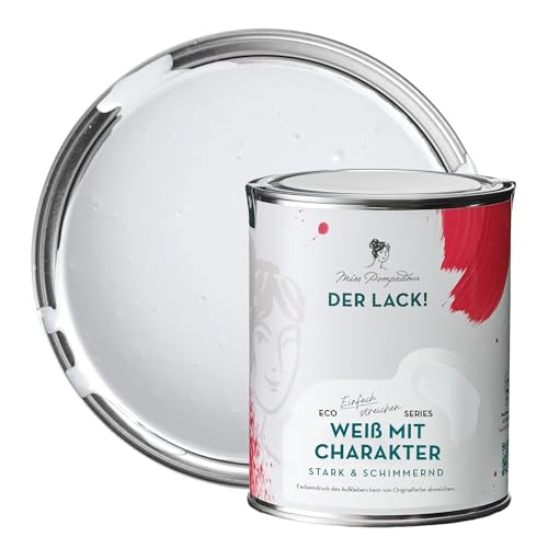 MissPompadour seidenmatte Holzfarbe Innen & Außen 1L Weiß mit Charakter, Möbelfarbe ohne Schleifen - Farbe für Holz, Metall, Kunststoff - Holzlack, Möbellack schnelltrocknend mit hoher Deckkraft MissPompadour seidenmatte Holzfarbe Innen & Außen 1L Weiß mit Charakter, Möbelfarbe ohne Schleifen - Farbe für Holz, Metall, Kunststoff - Holzlack, Möbellack schnelltrocknend mit hoher Deckkraft von MissPompadour